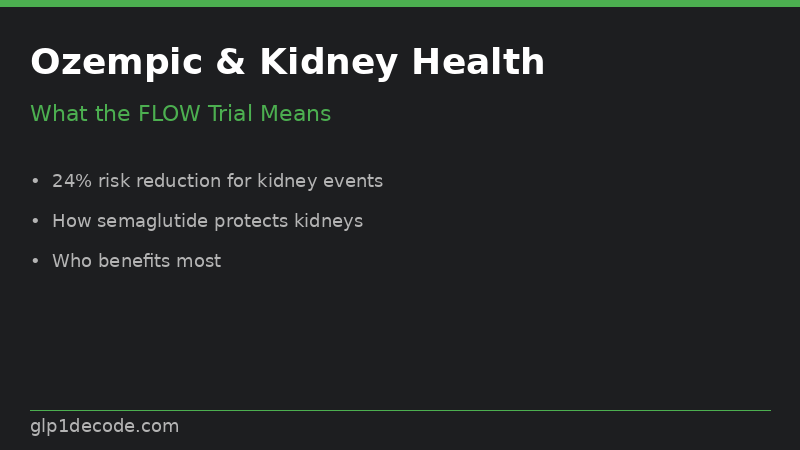 Medical illustration of kidneys with protective shield and GLP-1 molecular structure